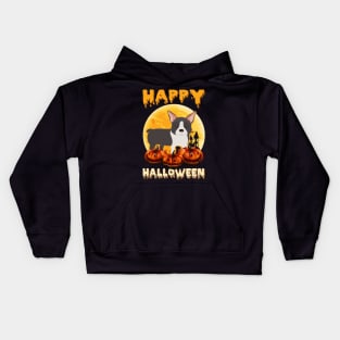 Boston Terrier Dog Scary Pumpkin Halloween Costume Kids Hoodie